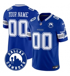 Men's Dallas Cowboys Active Player Custom Royal 2025 F.U.S.E Dallas City Patch Vapor Untouchable Limited Football Stitched Game Jersey