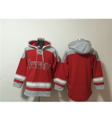 Men's Los Angeles Angels Blank Red Ageless Must Have Lace Up Pullover Hoodie
