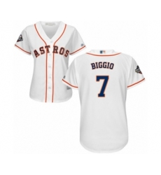 Women's Houston Astros #7 Craig Biggio Authentic White Home Cool Base 2019 World Series Bound Baseball Jersey