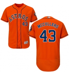 Men's Majestic Houston Astros #43 Lance McCullers Orange Alternate Flex Base Authentic Collection MLB Jersey