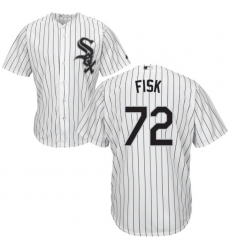Youth Majestic Chicago White Sox #72 Carlton Fisk Replica White Home Cool Base MLB Jersey