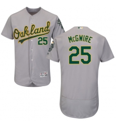 Men's Majestic Oakland Athletics #25 Mark McGwire Grey Road Flex Base Authentic Collection MLB Jersey