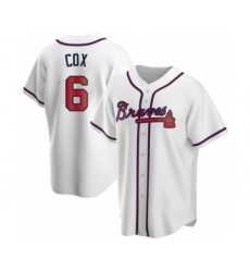 Women Bobby Cox #6 Atlanta Braves White Replica Home Jersey