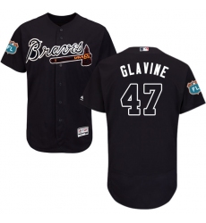 Men's Majestic Atlanta Braves #47 Tom Glavine Navy Blue Alternate Flex Base Authentic Collection MLB Jersey