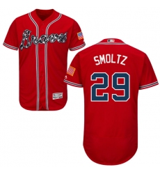 Men's Majestic Atlanta Braves #29 John Smoltz Red Alternate Flex Base Authentic Collection MLB Jersey