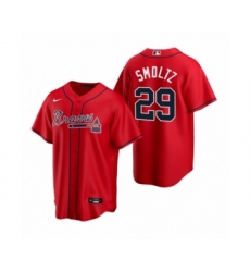 Women Atlanta Braves #29 John Smoltz Nike Red 2020 Replica Alternate Jersey
