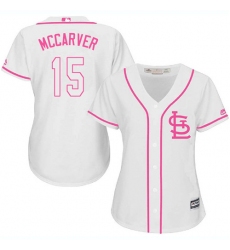 Women's Majestic St. Louis Cardinals #15 Tim McCarver Authentic White Fashion Cool Base MLB Jersey