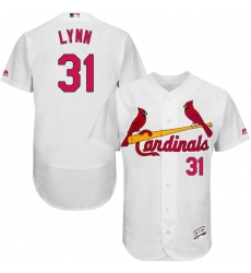 Men's Majestic St. Louis Cardinals #31 Lance Lynn White Home Flex Base Authentic Collection MLB Jersey