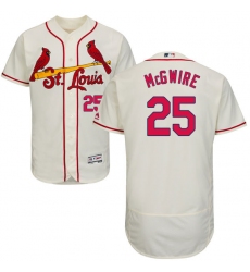Men's Majestic St. Louis Cardinals #25 Mark McGwire Cream Alternate Flex Base Authentic Collection MLB Jersey