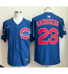 Men's Chicago Cubs #23 Ryne Sandberg Royal Limited Stitched Baseball Jersey