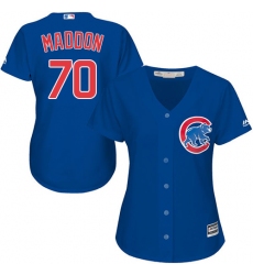 Women's Majestic Chicago Cubs #70 Joe Maddon Authentic Royal Blue Alternate MLB Jersey