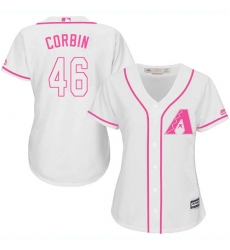 Women's Majestic Arizona Diamondbacks #46 Patrick Corbin Replica White Fashion MLB Jersey