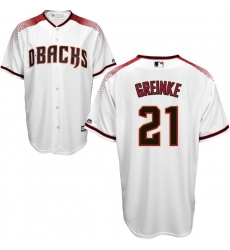 Men's Majestic Arizona Diamondbacks #21 Zack Greinke Replica White Home Cool Base MLB Jersey