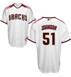 Men's Majestic Arizona Diamondbacks #51 Randy Johnson Replica White Home Cool Base MLB Jersey