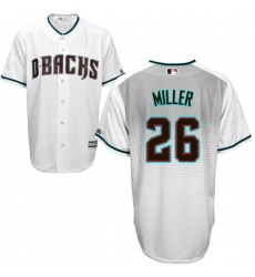 Men's Majestic Arizona Diamondbacks #26 Shelby Miller Authentic White/Capri Cool Base MLB Jersey