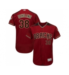 Men's Arizona Diamondbacks #38 Curt Schilling Red Alternate Authentic Collection Flex Base Baseball Jersey