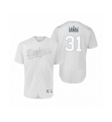 Men's Los Angeles Dodgers #31 Joc Pederson White 2019 Players Weekend Authentic Jersey