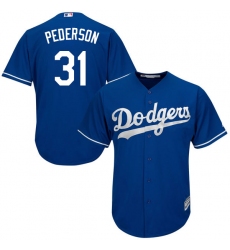 Youth Majestic Los Angeles Dodgers #31 Joc Pederson Authentic Royal Blue Alternate Cool Base MLB Jersey