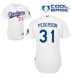 Youth Majestic Los Angeles Dodgers #31 Joc Pederson Authentic White Home Cool Base MLB Jersey
