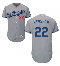Men's Majestic Los Angeles Dodgers #22 Clayton Kershaw Grey Flexbase Authentic Collection MLB Jersey