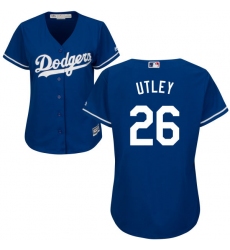 Women's Majestic Los Angeles Dodgers #26 Chase Utley Authentic Royal Blue Alternate Cool Base MLB Jersey