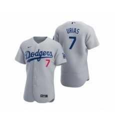 Men's Los Angeles Dodgers #7 Julio Urias Nike Gray Authentic 2020 Alternate Jersey
