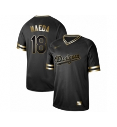 Men's Los Angeles Dodgers #18 Kenta Maeda Authentic Black Gold Fashion Baseball Jersey