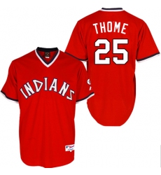 Men's Majestic Cleveland Indians #25 Jim Thome Authentic Red 1978 Turn Back The Clock MLB Jersey