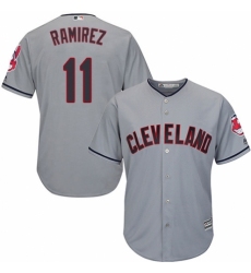 Youth Majestic Cleveland Indians #11 Jose Ramirez Replica Grey Road Cool Base MLB Jersey