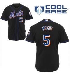 Youth Majestic New York Mets #5 David Wright Authentic Black Cool Base MLB Jersey