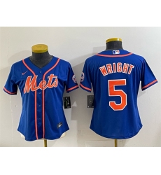 Youth New York Mets #5 David Wright Royal Cool Base Stitched Baseball Jersey