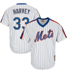 Men's Majestic New York Mets #33 Matt Harvey Authentic White Cooperstown MLB Jersey