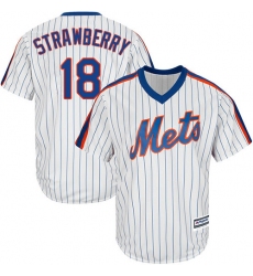 Youth Majestic New York Mets #18 Darryl Strawberry Authentic White Alternate Cool Base MLB Jersey