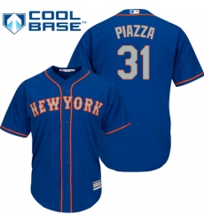 Men's Majestic New York Mets #31 Mike Piazza Replica Royal Blue Alternate Road Cool Base MLB Jersey