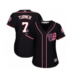 Women's Washington Nationals #7 Trea Turner Authentic Navy Blue Alternate 2 Cool Base 2019 World Series Champions Baseball Jersey