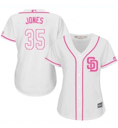 Women's Majestic San Diego Padres #35 Randy Jones Authentic White Fashion Cool Base MLB Jersey