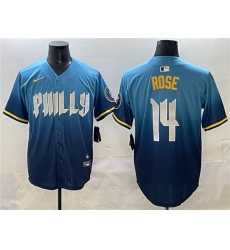 Men's Philadelphia Phillies #14 Pete Rose Blue 2024 City Connect Limited Stitched Jersey