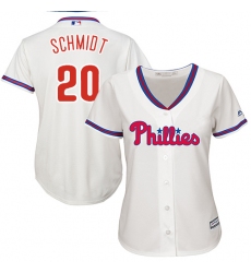 Women's Majestic Philadelphia Phillies #20 Mike Schmidt Authentic Cream Alternate Cool Base MLB Jersey