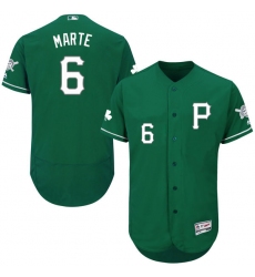 Men's Majestic Pittsburgh Pirates #6 Starling Marte Green Celtic Flexbase Authentic Collection MLB Jersey