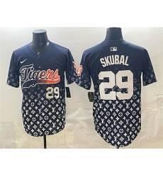 Men's Detroit Tigers #29 Tarik Skubal Navy With Vapor Premier Limited Stitched Baseball Jersey
