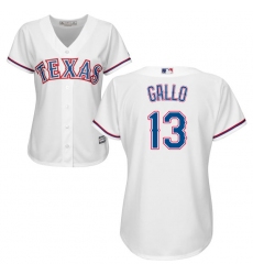 Women's Majestic Texas Rangers #13 Joey Gallo Authentic White Home Cool Base MLB Jersey