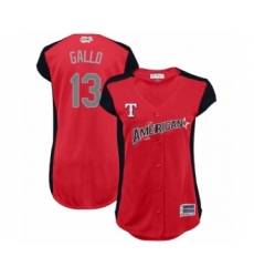 Women's Texas Rangers #13 Joey Gallo Authentic Red American League 2019 Baseball All-Star Jersey