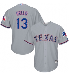 Youth Majestic Texas Rangers #13 Joey Gallo Authentic Grey Road Cool Base MLB Jersey