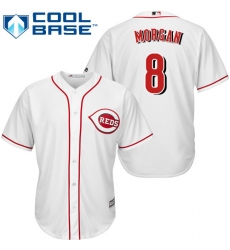 Youth Majestic Cincinnati Reds #8 Joe Morgan Authentic White Home Cool Base MLB Jersey
