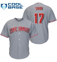 Youth Majestic Cincinnati Reds #17 Chris Sabo Authentic Grey Road Cool Base MLB Jersey
