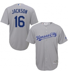 Youth Majestic Kansas City Royals #16 Bo Jackson Authentic Grey Road Cool Base MLB Jersey