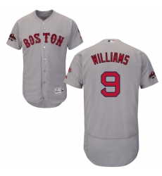 Men's Majestic Boston Red Sox #9 Ted Williams Grey Road Flex Base Authentic Collection 2018 World Series Champions MLB Jersey