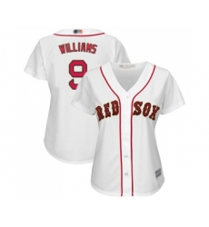 Women's Boston Red Sox #9 Ted Williams Authentic White 2019 Gold Program Cool Base Baseball Jersey