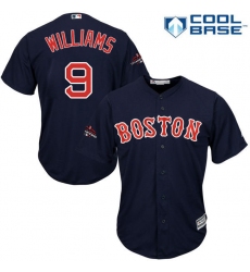 Youth Majestic Boston Red Sox #9 Ted Williams Authentic Navy Blue Alternate Road Cool Base 2018 World Series Champions MLB Jersey