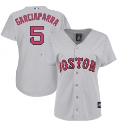 Women's Majestic Boston Red Sox #5 Nomar Garciaparra Authentic Grey Road MLB Jersey